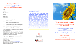 Teaching with Power - Connecticut Writing Project at Fairfield