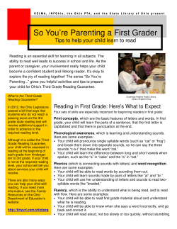 So You`re Parenting a First Grader