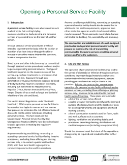 Opening a Personal Service Facility Fact Sheet