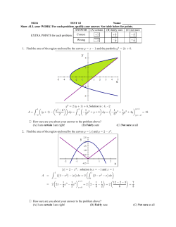 M216 TEST #2 Name: Show ALL your WORK! For each