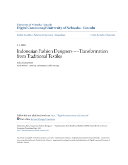Indonesian Fashion Designers-----Transformation from Traditional