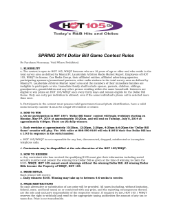 SPRING 2014 Dollar Bill Game Contest Rules