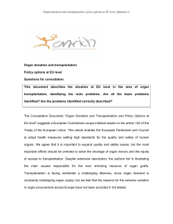 Organ donation and transplantation