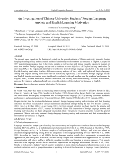 An Investigation of Chinese University Students