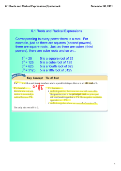 6.1 Roots and Radical Expressions(1).notebook