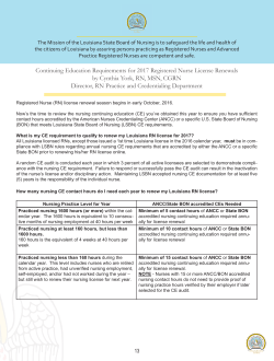 Continuing Education Requirement for 2017 Registered Nurse