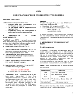 UNIT 6 INVESTIGATION OF FLUID AND ELECTROLYTE DISORDERS