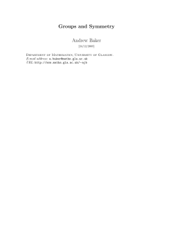 Groups, symmetry and fractals - University of Glasgow, Department