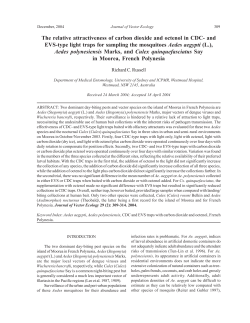 The relative attractiveness of carbon dioxide and octenol in CDC