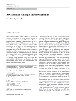 Advances and challenges in phenylketonuria