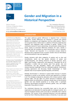 Gender and Migration in a Historical Perspective