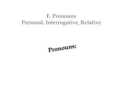 Personal Pronouns