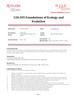 28 205 Foundations of Ecology and Evolution section 3