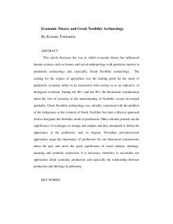 Economic Theory and Greek Neolithic Archaeology By Kosmas