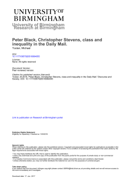 University of Birmingham Peter Black, Christopher Stevens, class