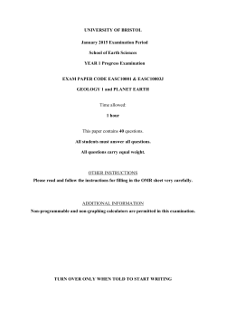 2014-15 progress exam - School of Earth Sciences