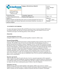Financial Policy - Jackson Hospital