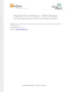 Organised Acts of Kindness – OAK Campaign