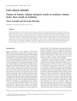 FAST-TRACK REPORT Names in frames: infants interpret words in
