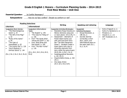 First Nine Weeks - Anderson School District Five