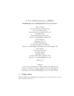A New Implementation of LATEX`s verbatim and verbatim