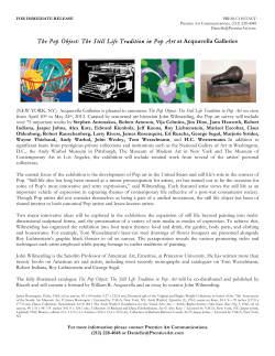 The Pop Object: The Still Life Tradition in Pop Art at Acquavella