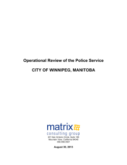 Operational Review of the Police Service CITY OF WINNIPEG