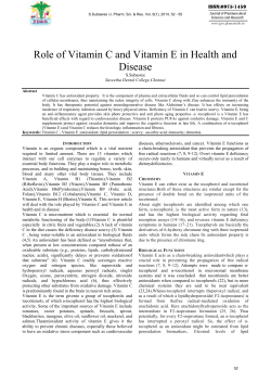Role of Vitamin C and Vitamin E in Health and Disease