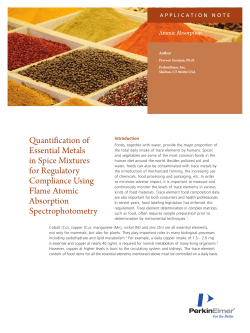 Quantification of Essential Metals in Spice Mixtures for