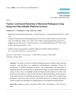 Nucleic Acid-based Detection of Bacterial Pathogens Using