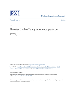 The critical role of family in patient experience