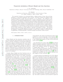 Numerical calculation of Bessel, Hankel and Airy functions