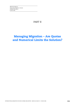 Managing Migration &ndash; Are Quotas and Numerical Limits