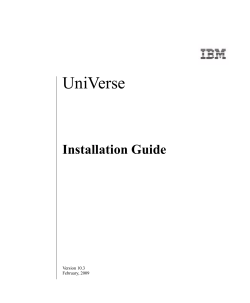 UniVerse Installation Guide