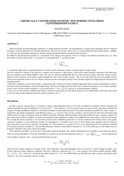 chemically constrained systems: new perspectives from
