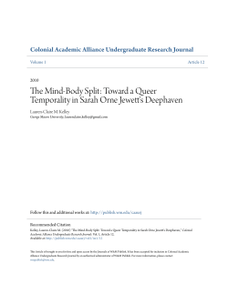 The Mind-Body Split: Toward a Queer Temporality in Sarah Orne