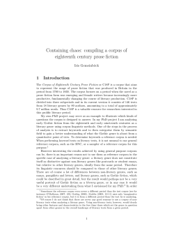 Containing chaos: compiling a corpus of eighteenth century prose