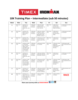 10K Training Plan – Intermediate (sub 50 minutes)