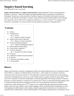 Inquiry-based learning - Pole Shift Survival Information