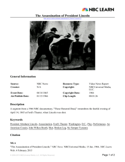 The Assassination of President Lincoln