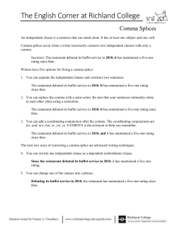Comma Splices - Richland College
