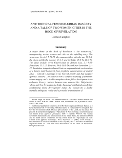 antithetical feminine-urban imagery and a tale of two women