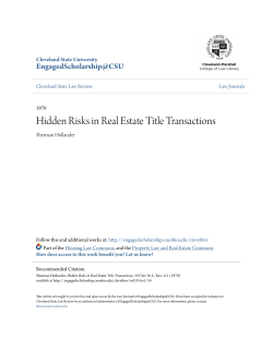 Hidden Risks in Real Estate Title Transactions