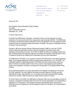 ASME Board on Education Comments on the Second Public Draft of