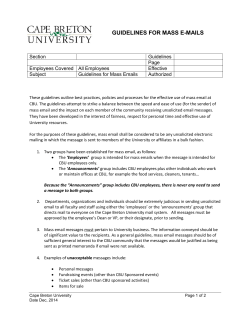 Mass Email Guidelines