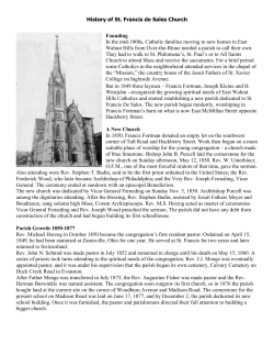 History Brochure - St Francis de Sales &bull; Cincinnati, Ohio