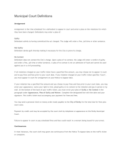 Municipal Court Definitions