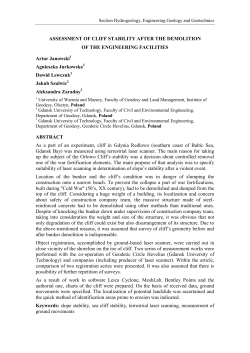 ASSESSMENT OF CLIFF STABILITY AFTER THE DEMOLITION OF