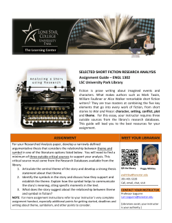 SELECTED SHORT FICTION RESEARCH