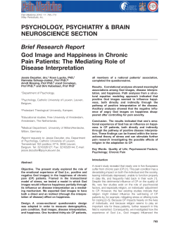 God Image and Happiness in Chronic Pain Patients